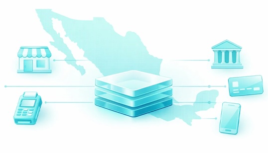 Payment infrastructure over Mexico map